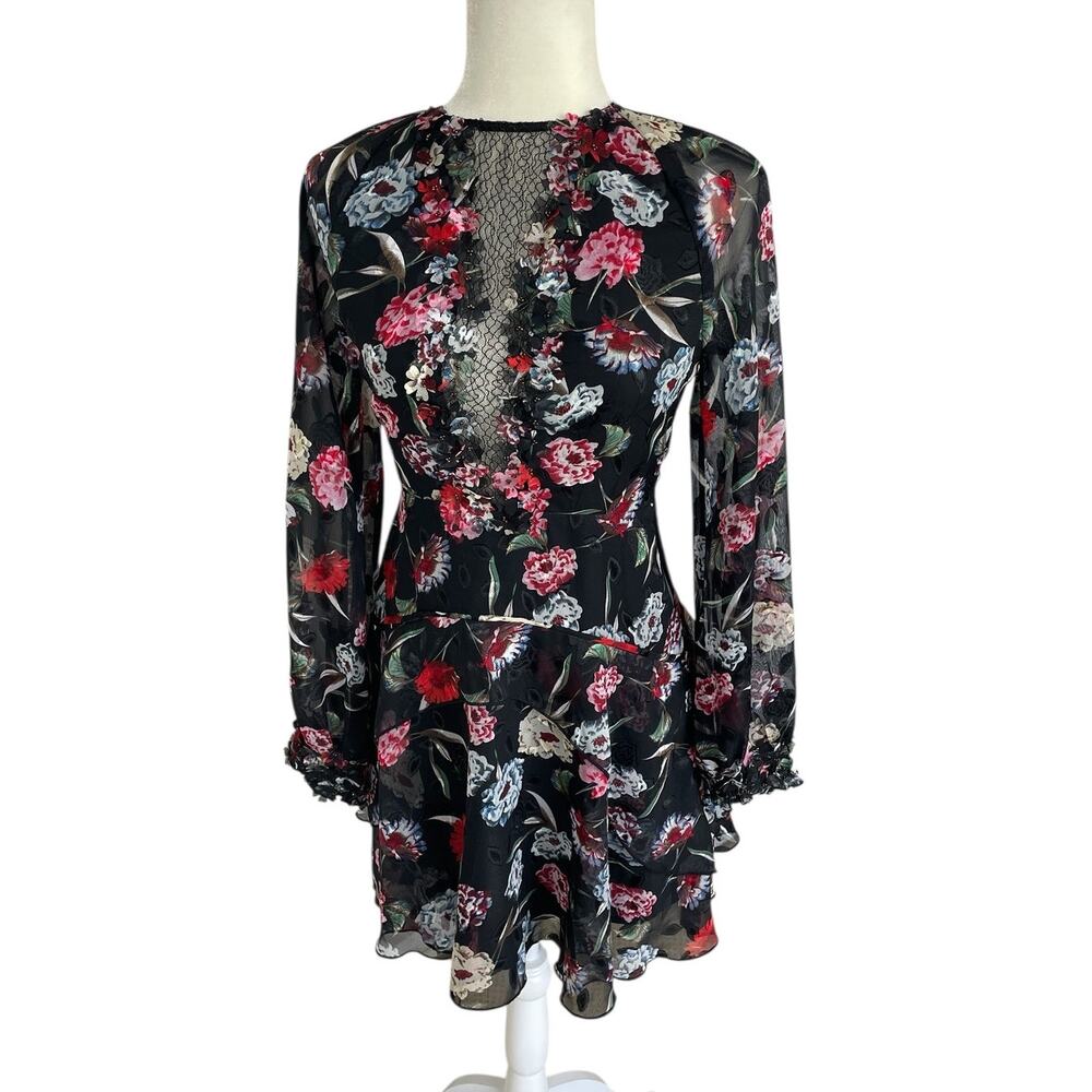 Foxiedot Alva Floral Mini Dress Size XS Whimsy Coquette Chic Wedding Guest - Picture 4 of 16